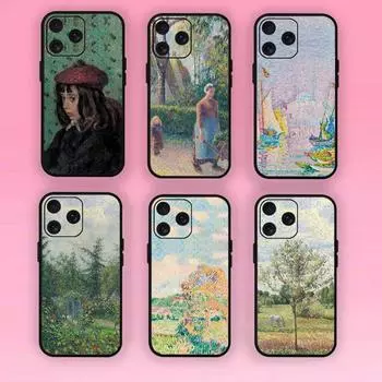 Чехол для телефона Camille Pissarro Painting для iPhone Mini 11 12 13 14 15 Pro XS Max X Plus SE XR черный мягкий чехол iPhone14