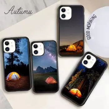 Чехол для телефона Camping Nature Mountain для iPhone 11 12 13 14 Pro Max mini XR XS SE 2020 6 6S 7 8 Plus Samsung Galaxy S21 S22 iPhone 6plus