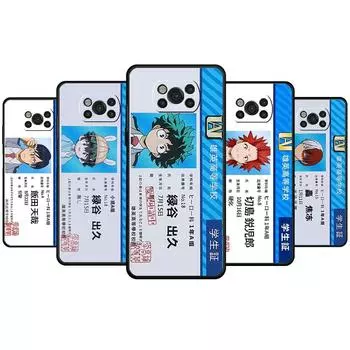 Чехол для телефона Capinha для Xiaomi POCO X4 11T 9T F4 GT MI 11 lite X3 NFC M3 10T M4 Pro 5G F3 My Hero Academy ID Card POCO X4 NFC