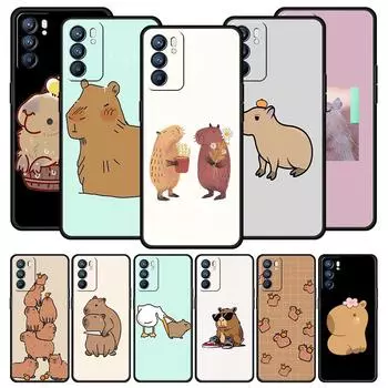 Чехол для телефона Capybara с изображением мультфильма для Oppo Find X6 Pro X5 A54 A53 A52 A9 A15 A95 A17 A16 A76 A74 A57 A31 A3s Reno8 Reno6 Pro 5G Cover Oppo Find X5