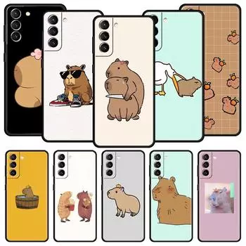 Чехол для телефона Capybara с рисунком из мультфильма для Samsung Galaxy S24 S23 S22 S20 Ultra S21 FE 5G S10 S9 Plus S10E, мягкий силиконовый чехол Samsung S23Ultra
