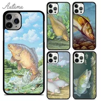 Чехол для телефона CARP FISH FISHING для iPhone 11 12 13 14 Pro Max mini X XR XS SE 2020 6S 7 8 Plus Samsung Galaxy S21 S22 iPhone 6plus