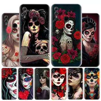 Чехол для телефона Catrina Beautiful Rose Girl с черепом для Huawei Y5 Y6 Y7 Y9S P Smart Z 2019 Honor 10 Lite 9 20 9X 8S 8X 8A Pro 7A Huawei Y5 2019