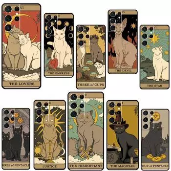 Чехол для телефона Cats Tarot Witchcraft для Samsung Galaxy S21 Ultra S20 FE S8 S9 S10 S22 Plus Note 20 Ultra с полным покрытием Galaxy S9 Plus