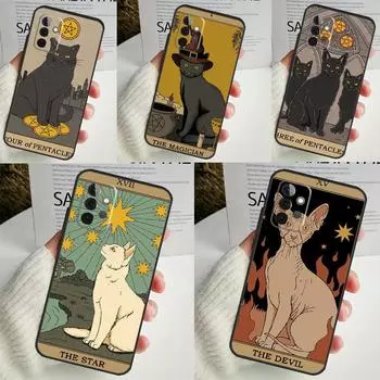 Чехол для телефона Cats Tarot Witchcraft для Samsung Galaxy A53 A33 A13 A12 A32 A52 A14 A34 A54 A15 A25 A35 A55 A71 A51 Samsung A22 4G