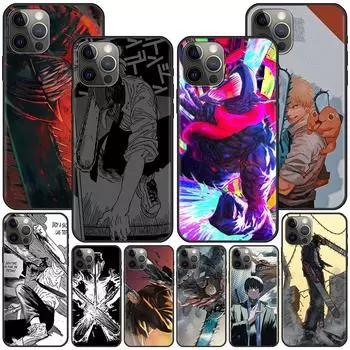 Чехол для телефона Chainsaw Man Anime для Apple iPhone 14 11 13 Mini 12 Pro Max XR 7 8 + SE 2020 XS 6 6s Plus 5 5s черный силиконовый чехол для телефона iPhone 5 5s SE