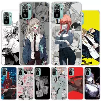 Чехол для телефона Chainsaw Man Makima Power Cover для Xiaomi Redmi Note 10 Pro Max 10S 9 9S 9T 8 8T 11T 11S 11 5G 11E 7 6 5 4X Coque Ca Redmi Note 10S