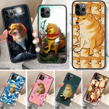 Чехол для телефона Cheems Doge для iphone 5 5S SE 2 6 6S 7 8 11 12 Mini Plus X XS XR Pro Max, черный силиконовый чехол с рисунком, мягкий чехол Iphone5 5S Se