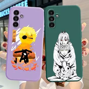 Чехол для телефона «Человек с бензопилой» в стиле аниме для Samsung Galaxy A51 A70 A71 A21s A01 A31 A50 A11 A02 A03s, квадратный чехол с жидкостью, роскошная сумка в виде ракушки Samsung A01