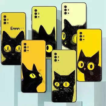 Чехол для телефона «Черный кот» для iPhone Samsung Galaxy Redmi Xiaomi Oppo OnePlus Note SA 7 8 9 10 11 12 13 14 20 21 22 23 53 54 Pro Max Plus Ultra TPU Soft iPhone 6 or 6S