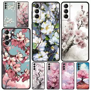 Чехол для телефона Cherry Blossom Tree для Samsung Galaxy S24 S23 Ultra S22 S21 S20 FE 5G S10 S10E S9 Plus S8 Мягкий силиконовый черный чехол Samsung S22 5G