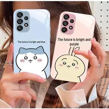 Чехол для телефона Chiikawa совместим с моделями Samsung S23, S21, S30 и другими, идеально подходит для стиля интернет-знаменитости. Small Eight Far Peak Blue. Samsung S8 синий