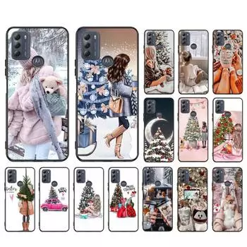 Чехол для телефона Christmas Girl для Moto G84 G23 G24 G31 G32 G41 G51 G52 G53 G54 G71 G82 G42 G62 G200 G Play G Stylus Moto G32