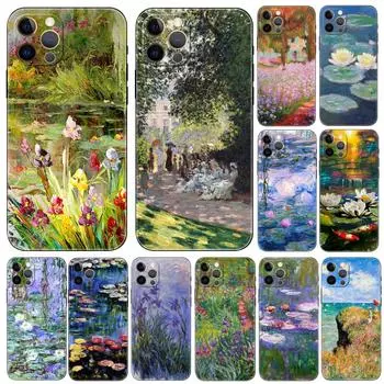 Чехол для телефона Claude Monet Garden Lotus Bridge для iPhone 2020se 6s 7 8 plus x 10 XR XS 11 12 13 mini pro MAX, черная задняя крышка из ТПУ iphone 5 5S SE 2016