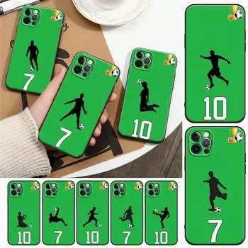 Чехол для телефона Coque Football Star Player для iPhone14 13 12 11 Pro Max 8 7 SE XR XS Plus, черный мягкий силиконовый чехол Funda Coque Shell iPhone 14 PM