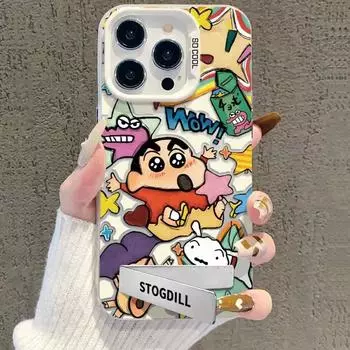 Чехол для телефона Crayon Shin-chan Cartoon Graffiti Frosted для iPhone 12/13/14 Pro Max - милый и креативный дизайн iPhone 14 Plus/14 Max
