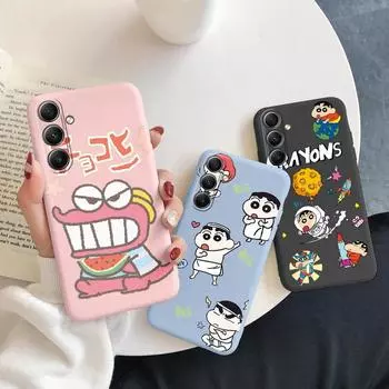 Чехол для телефона Crayon Shin-Chan для iPhone Samsung A55 S24 FE S25 M35 Xiaomi Redmi Note 13 Pro 14C Huawei Honor Realme противоударный матовый чехол с защитой от царапин Samsung Galaxy S9 Plus синий