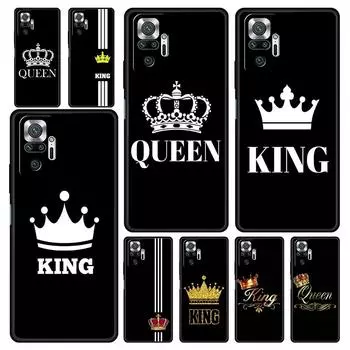 Чехол для телефона Crown King Queen в парном стиле для Xiaomi Redmi Note 13 12 5G 9S 9 8 10 11 Pro 4G 9T 13C 12C 10C 9C 9A 7 Pro Redmi Note 12Pro 5G