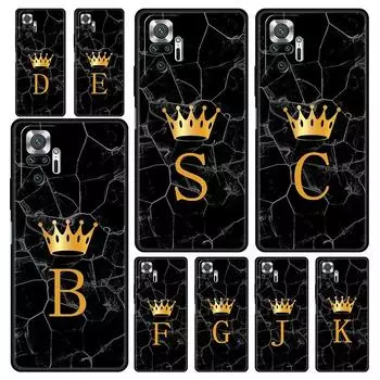 Чехол для телефона Crown Letter A To Z для Xiaomi Redmi Note 13 12 5G 9S 9 8 10 11 Pro 4G 9T 13C 12C 10C 9C 9A 7 Pro Мягкий силиконовый чехол Redmi 12C