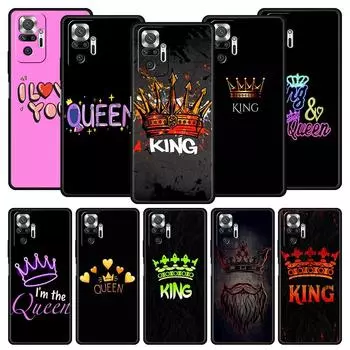 Чехол для телефона Crown QUEEN & KING для Xiaomi Redmi Note 13 12 5G 11 10 Pro Plus 4G 9S 9 8 7 9T 13C 10C 9C 9A, силиконовый чехол Redmi Note 13Pro 5G