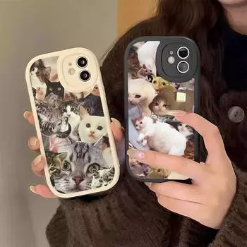 Чехол для телефона Crying Cat Memes, жесткий кожаный чехол для телефона iPhone 13 12 Mini 11 14 Pro Max Xs X Xr 7 8 Plus 6 6s Se 2022, силиконовый iphone SE 2020