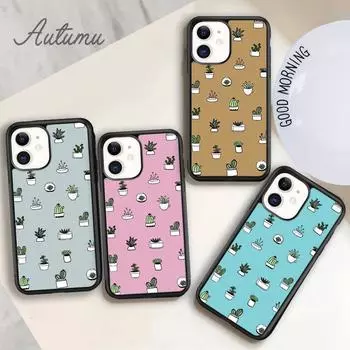 Чехол для телефона Cute Cacti для iPhone 11 12 13 14 Pro Max mini X XR XS SE 2020 5 6S 7 8 Plus Samsung Galaxy S21 S22 Cover shell iPhone 6plus
