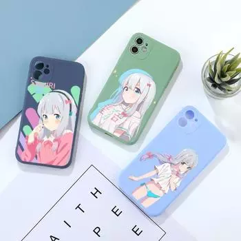 Чехол для телефона Cute Girl Izumi Sagiri для iPhone 11 12 13 Pro Max X XR XSMax 6 6S 7 8 Plus SE 2022, мягкий квадратный цветной чехол для телефона iPhone 13