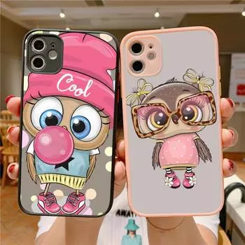 Чехол для телефона Cute Owl для iPhone X XR XS 7 8 Plus 11 12 13 pro MAX 13mini, полупрозрачный матовый чехол iphone 7 or 8