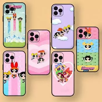 Чехол для телефона Cute-Power-Girl-Puff для iPhone Mini 11 12 13 14 15 Pro XS Max X Plus SE XR Shell iPhone14Pro
