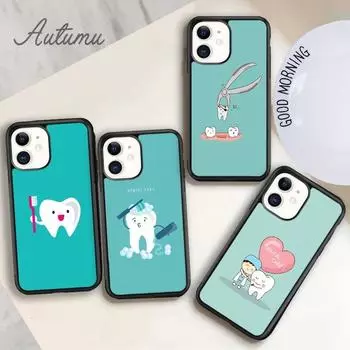 Чехол для телефона Cute Tooth Dentist для iPhone 11 12 13 14 Pro Max mini X XR XS SE 2020 6S 7 8 Plus Samsung Galaxy S21 S22 iPhone 6plus