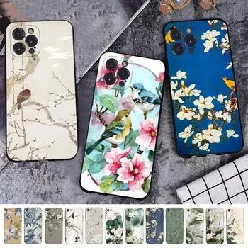 Чехол для телефона «Цветочная птица» для iPhone Samsung Galaxy Redmi Xiaomi Oppo OnePlus Note SA 7 8 9 10 11 12 13 14 20 21 22 23 53 54 Pro Max Plus Ultra TPU Soft iPhone 6 or 6S