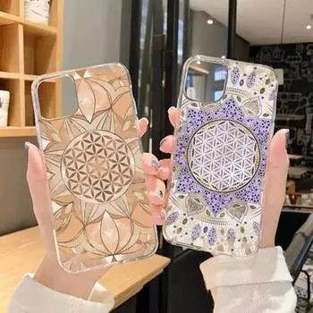 Чехол для телефона «Цветок жизни в лотосе» для iPhone 11 12 Mini 13 14 15 Pro XS Max X Plus SE XR с прозрачным корпусом iPhone13