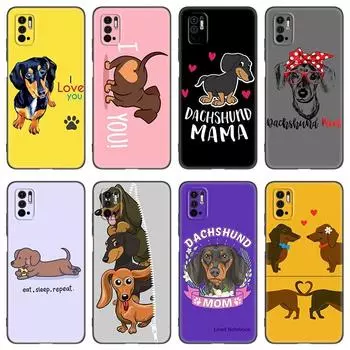 Чехол для телефона Dachshund Dog Love для Xiaomi Redmi Note 7 8 8T 9 9S 10 10S 10T 11 11S 4G 11E 11T Pro 5G, мягкий черный чехол из ТПУ Note 11 Pro China