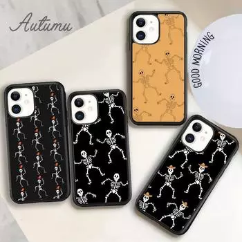 Чехол для телефона Dancing Skeletons для iPhone 11 12 13 14 Pro Max mini X XR XS SE 2020 6S 7 8 Plus Samsung Galaxy S21 S22 Cover shell iPhone 6plus