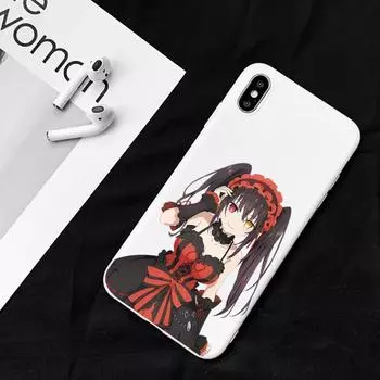 Чехол для телефона Date A Live Токисаки Куруми png для iPhone 14, 11, 12, 13 Mini Pro Xs Max 8, 7, 6, 6S Plus X XR, однотонный чехол ярких цветов 13 pro max