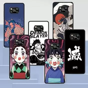 Чехол для телефона Demon Slayer для Xiaomi Poco X3 NFC M3 X4 Pocophone F1 M4 Pro F3 GT, мягкий силиконовый черный чехол Pocophone F1