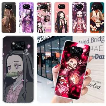 Чехол для телефона Demon Slayer Kamado Nezuko для Xiaomi Poco X3 Nfc M3 F3 F1 Mi Note 10 Pro 11 Lite 9 8 CC9 9T 10T A3 A2 A1 11i Fundas Xiaomi Poco X3 (Pro)