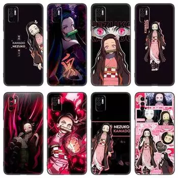 Чехол для телефона Demon Slayer Kamado Nezuko в стиле аниме для Xiaomi Redmi Note 7 8 8T 9 9S 10 10S 10T 11 11S 4G 11E 11T Pro 5G черный Note 11 Pro China
