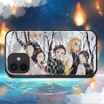 Чехол для телефона Demon Slayer Kamado Tanjirou для iPhone 6 6s 7 8 14 Plus 11 12 13 14 Pro Max X Xr Xs Max из закаленного стекла iPhone 6 6s