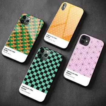 Чехол для телефона Demon Slayer Kimetsu no Yaiba Design, силиконовый стеклянный чехол для Apple iPhone 6s 7 8 Plus X XR XS 11 12 13 mini Pro MAX iPhone 6 6s&Silicone TPU Case