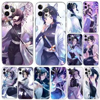 Чехол для телефона Demon Slayer Kochou Shinobu для iPhone 2020se 6 6s 7 8 plus x 10 XR XS 11 12 13 mini pro MAX, черная задняя крышка из ТПУ iphone 5 5S SE 2016