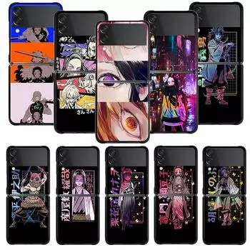 Чехол для телефона Demon Slayer Nezuko Tanjirou Eye для Samsung Galaxy Z Flip 4 Z Flip3 5g, жесткий чехол для Galaxy Z Flip Couqe Samsung Z Flip3 5G