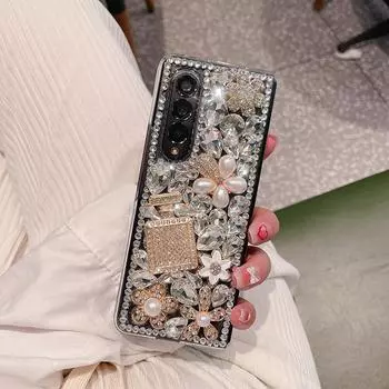 Чехол для телефона Diy Diamond с бриллиантами для Samsung Galaxy Z Fold 3 4, роскошный блестящий прозрачный жесткий чехол со стразами для Galaxy Z Fold 2 For Samsung Z Fold 2