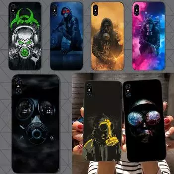 Чехол для телефона DJ Man Antigas Mask для iPhone 14 13 12 11 XS X 8 7 6 Plus Mini Pro Max SE 2022, мягкий черный чехол для телефона iPhone 14