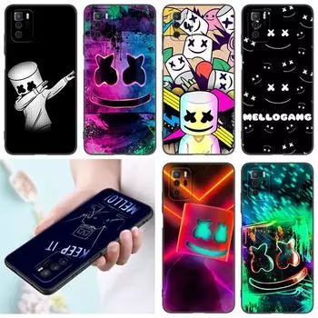 Чехол для телефона DJ Marshmallow для Xiaomi Redmi Note 7 8 9 10 Lite 11 11E 11T 12 Pro 11S 4G 10T 5G 8T 9S 10S Мягкий черный чехол из ТПУ Redmi Note 7(Pro)