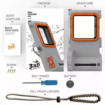 Чехол для телефона для дайвинга BTControlled, совместимый с iPhone, водонепроницаемый чехол Samsung 15M Professional для 1 темно-синий/оранжевый