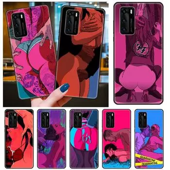 Чехол для телефона для Huawei P40 P30 P20 P Smart Z P10 Mate 30 20 10 Lite Pro, черный чехол, роскошный чехол, силиконовый чехол, сексуальная красота Huawei Mate 20 Pro