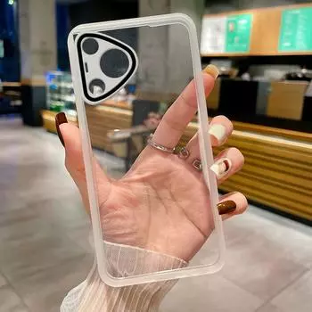 Чехол для телефона для Huawei Pura 70 Ultra Full Lens Защитная пленка для камеры Прозрачный мягкий силиконовый чехол для Huawei Pura 70ultra 70 Pro Plus 70pro Pura 70 Pro Plus чёрный