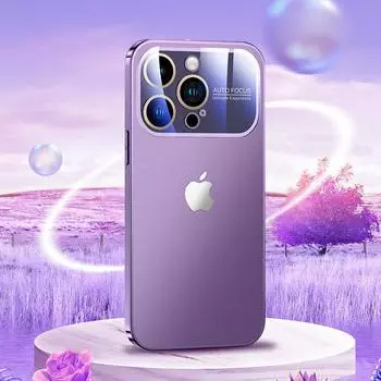 Чехол для телефона для Iphone 11 12 13 14 Pro Max Plus с гальваническим покрытием, большим окном и защитной пленкой для стеклянных линз For Iphone 14 чёрный