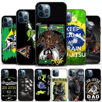 Чехол для телефона для iPhone 12 Pro 11 Pro Max XR XS MAX 7 8 Plus 12, мини-силиконовый бампер, черный чехол BJJ, бразильское джиу-джитсу iPhone 12